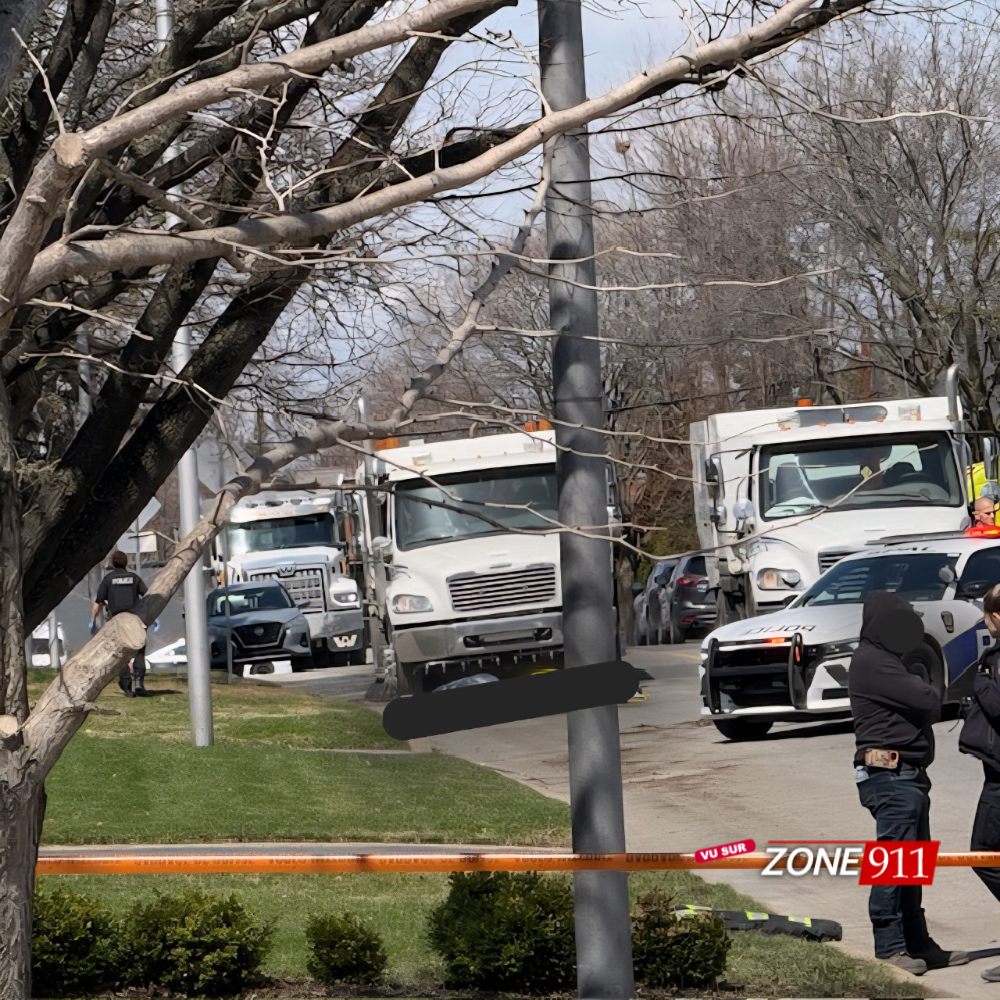 Tragique accident mortel un piéton happé par un camion balayeuse de rue 